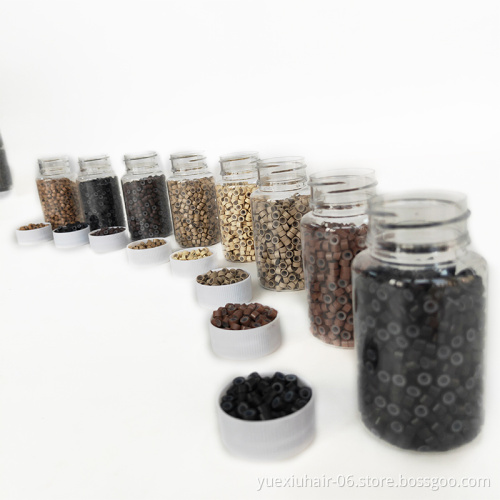 1000pcs Hair Extensions Micro Rings Links Beads i tip Human Hair Extensions Tool 5 mm aluminum silicone  beads